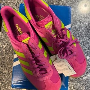 Adidas Women's Vibrant Pink and Lime Sneakers